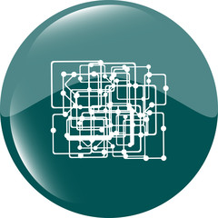 abstract metro green circle glossy web icon on white background