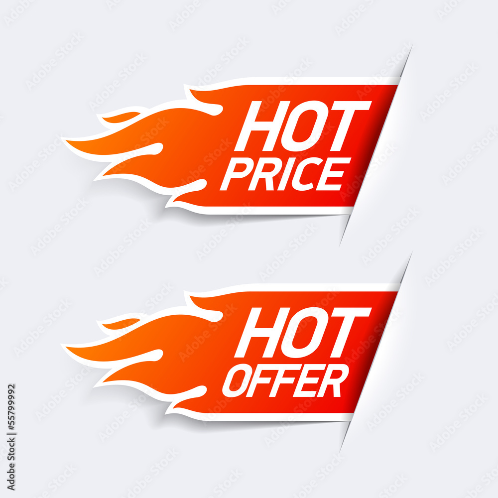 Wall mural hot price and hot offer symbols