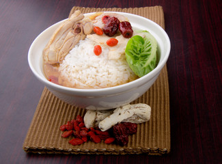 Chicken Rice on the background, asia food