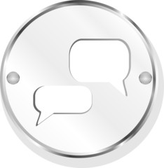 speech cloud on metal icon button
