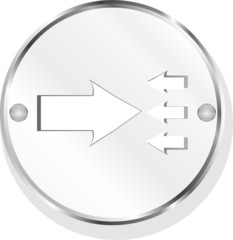 Button with metal (chrome) texture and arrow sign