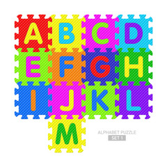 Alphabet puzzle pieces