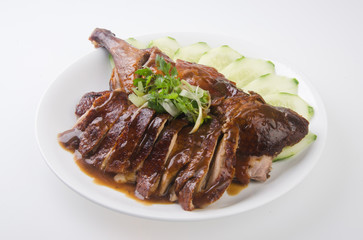 duck. roast duck traditional chinese cuisine
