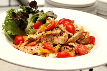 Closeup of a healthy chicken salad