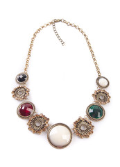 retro antiques pendant with stone (isolated on a white)