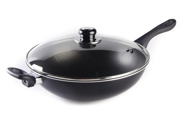 pan. stainless pan isolated on white background