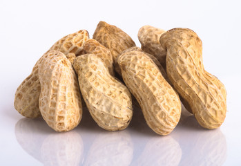 nuts on the white isolated background