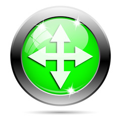 Obraz premium Metallic green glossy icon