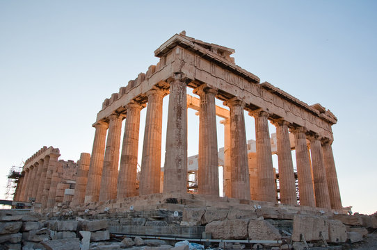 The Parthenon on the Athenian Acropolis, Greece.