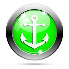 Fototapeta premium Metallic green glossy icon