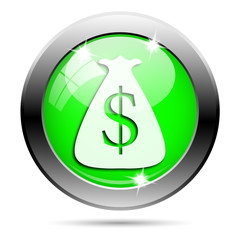 Metallic green glossy icon