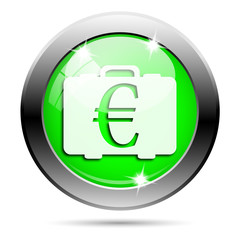 Metallic green glossy icon