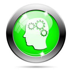 Metallic green glossy icon