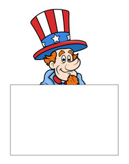 Uncle Sam with Banner - Independence Day Message Vector
