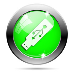 Metallic green glossy icon