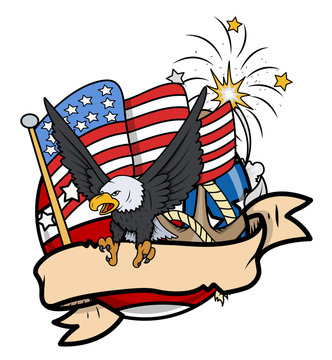 Patriotic banner - USA - 4th of July Vector Illustration