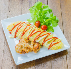 Rice warpped egg