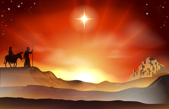 Nativity Christmas story illustration