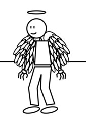 Stick figure angel