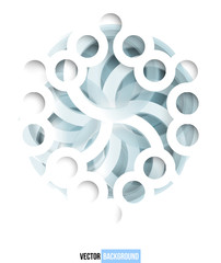 Vector swirl blue and white card. abstract