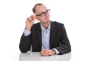 Intelligenz - Mann isoliert hat eine Idee - hoher IQ