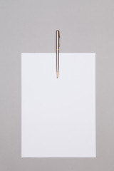 blank paper with pen