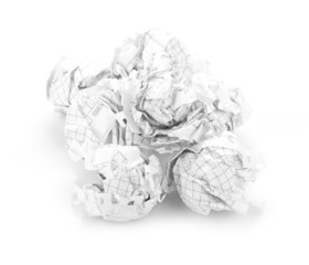 Crumpled paper balls