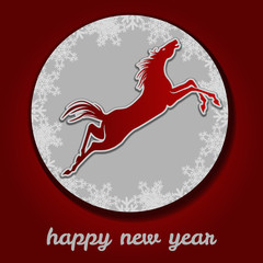 Jumping horse. Happy new year.