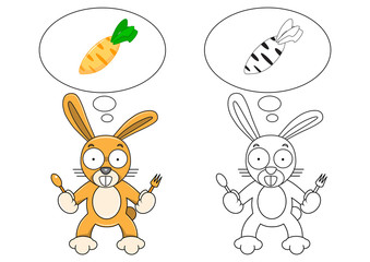 Cartoon rabbit with carrot