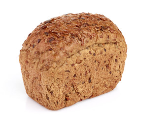 whole grain bread isolated on white background