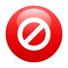 Button prohibited forbidden icon red