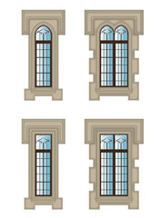 Gothic windows set