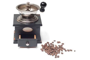 Old-fashioned manual burr-mill coffee grinder
