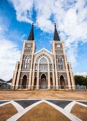 Gothic church at Chantaburi Thailand and blue sky