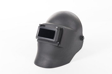 Black welding mask on a white background