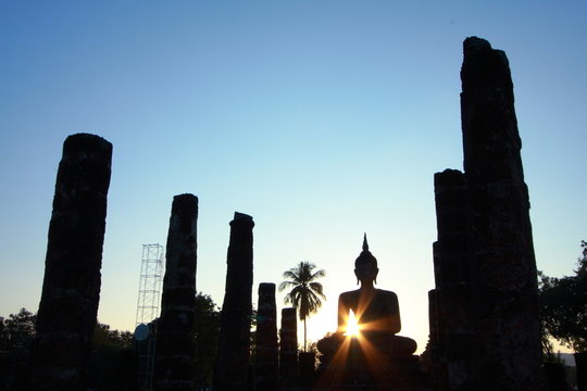 Silhouette buddha image
