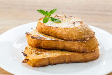 fried bread croutons with honey