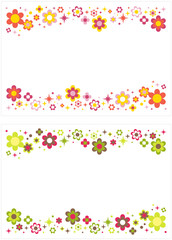 レトロ　ポップ　花　枠