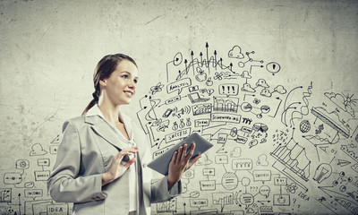 Fototapeta premium Businesswoman with ipad