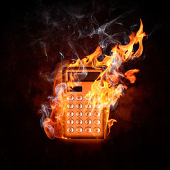 Calculator in fire
