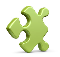 Fototapeta premium Single jigsaw puzzle piece. 3D Icon isolated on white background