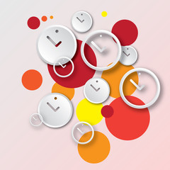 Abstract round clock with bubbles vector background