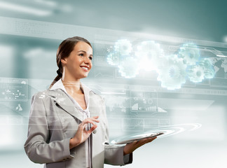 Businesswoman with tablet pc