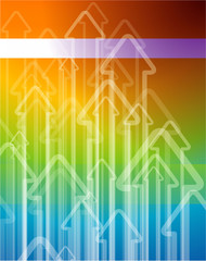 Rainbow arrow vector background.