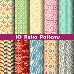 retro seamless patterns collection