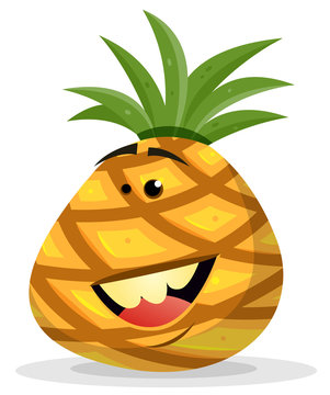 Cartoon Happy Pineapple Character