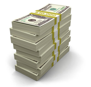 Pile of Dollars (clipping path included)