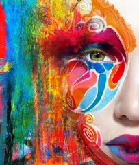color face art woman close up portrait © queen21
