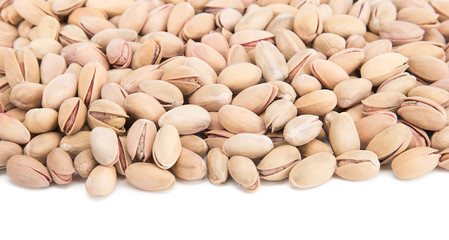 Pistachio with space for your text over white background