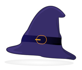Naklejka premium Illustration of black witch hat, good for halloween.